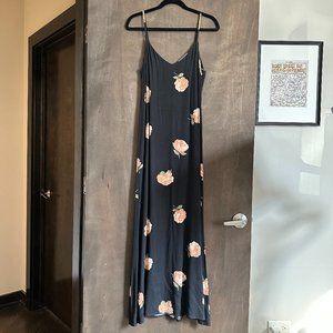 Reformation Spaghetti strap Black/Floral maxi dress